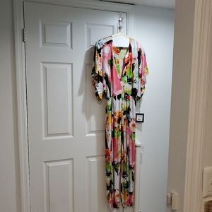 NWT NORMA KAMALI Rectangle Jog Jumpsuit Watermelon Splash Color Size L/40